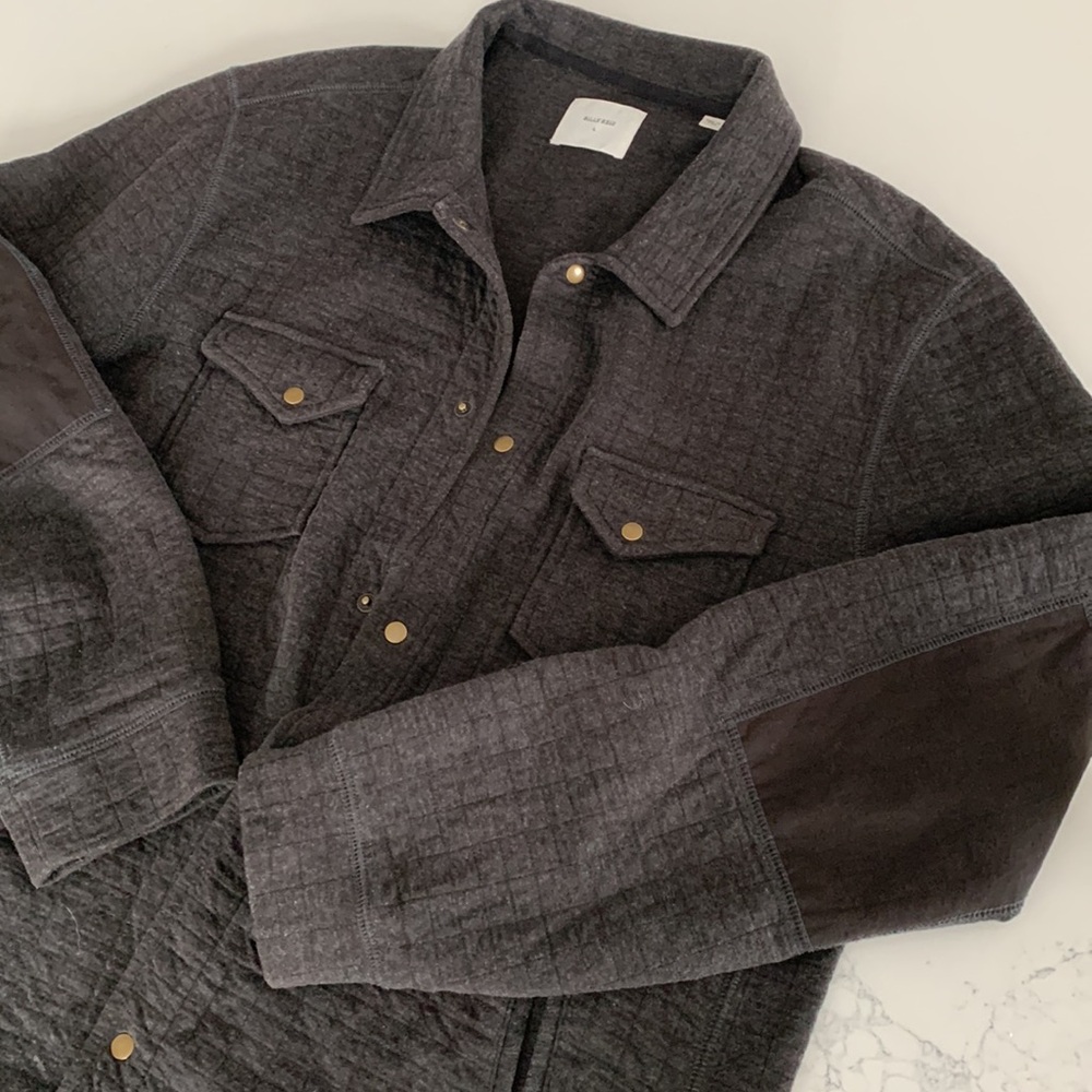 Billy Reid Men's Black Quilted Shirt Jacket